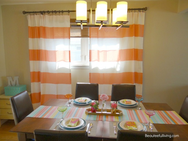 summer dining room and tablescape