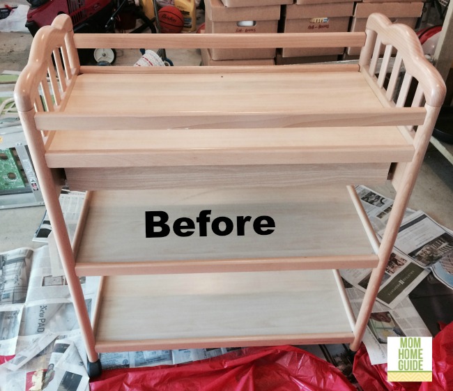 baby changing table used as a beverage cart