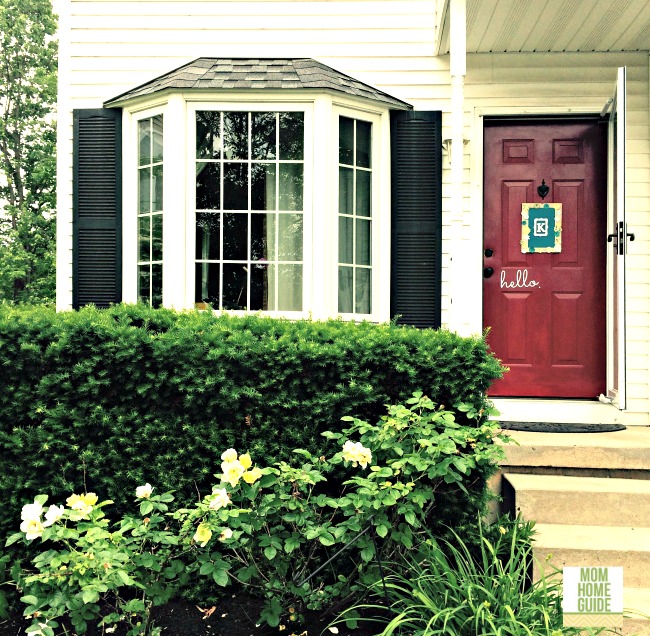 white house with red front door