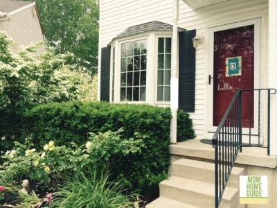 white house with red door