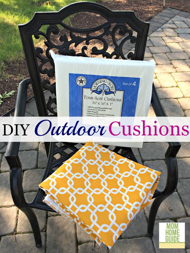 How to make inexpensive outdoor seat cushions. Super easy!