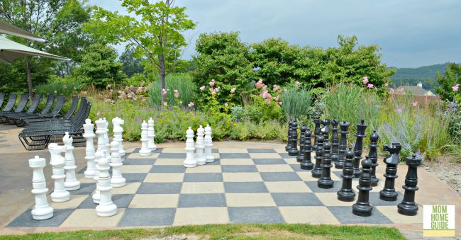 outdoor chess at Grand Cascades Lodge