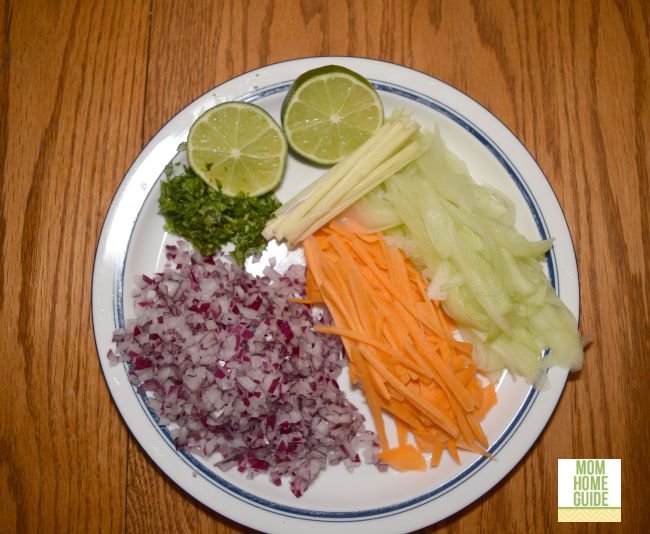 fresh ingredients for lemongrass chicken skewers