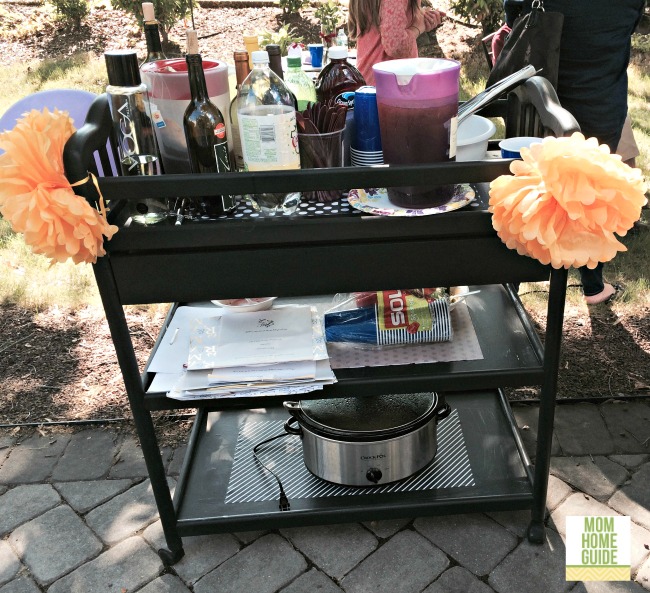 bridal shower beverage cart