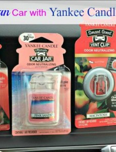 Yankee Candle Brand fragrances for the car give your car a fresh scent. I like Macintosh for the fall!