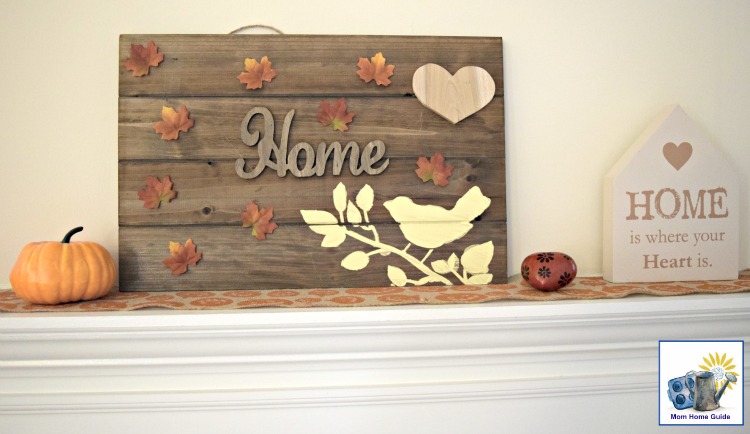 DIY wooden pallet sign for fall and autumn