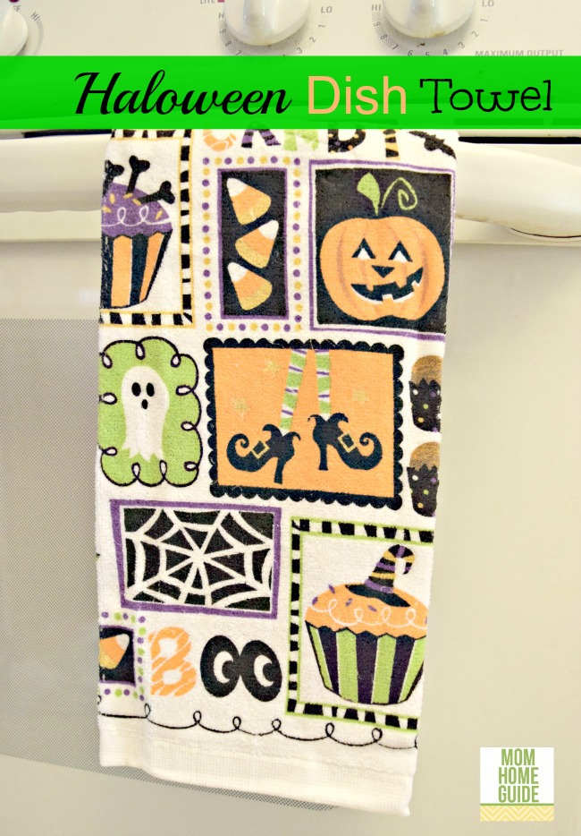 Colorful Halloween dish towel