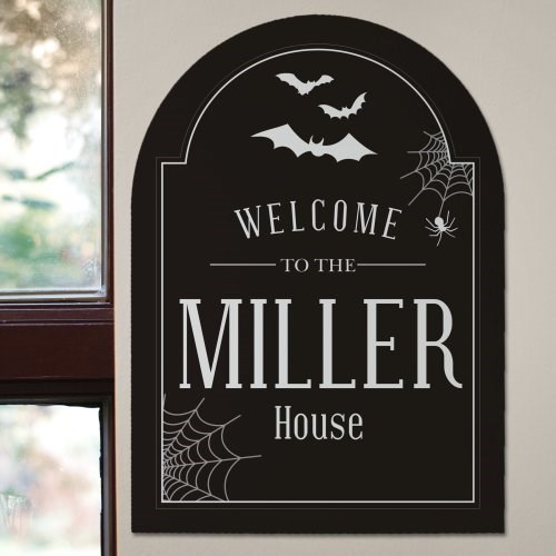 I love this personalized Halloween sign!