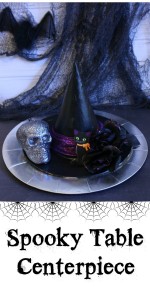 This spooky witch's hat centerpiece would be great for a Halloween party!