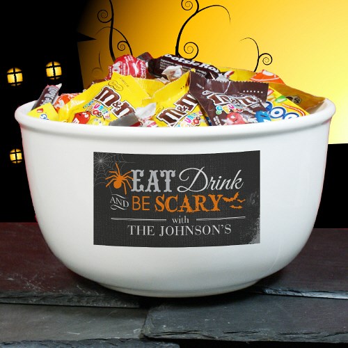 I love this cute personalized Halloween bowl!