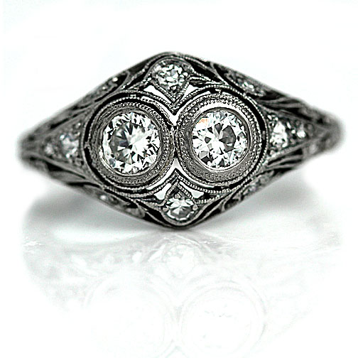 A gorgeous platinum engagement ring from the Edwardian era.