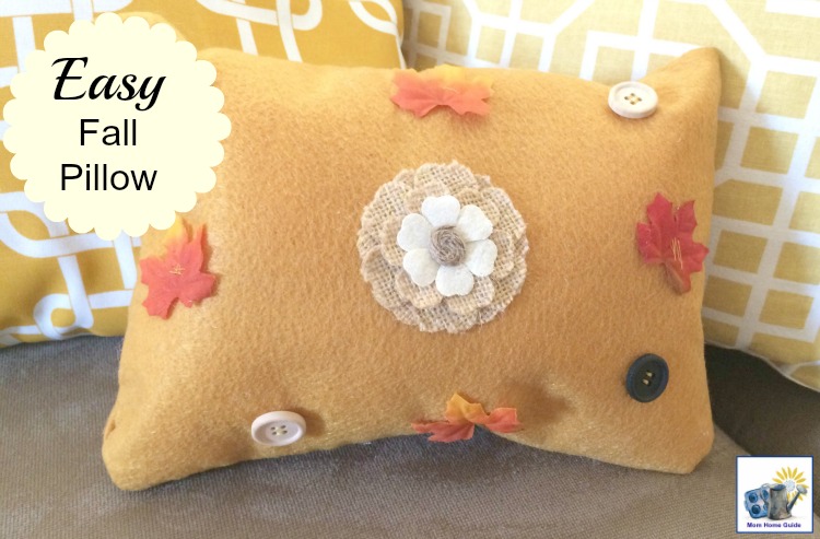 I love this easy fall pillow craft for adding autumn color to a living room!