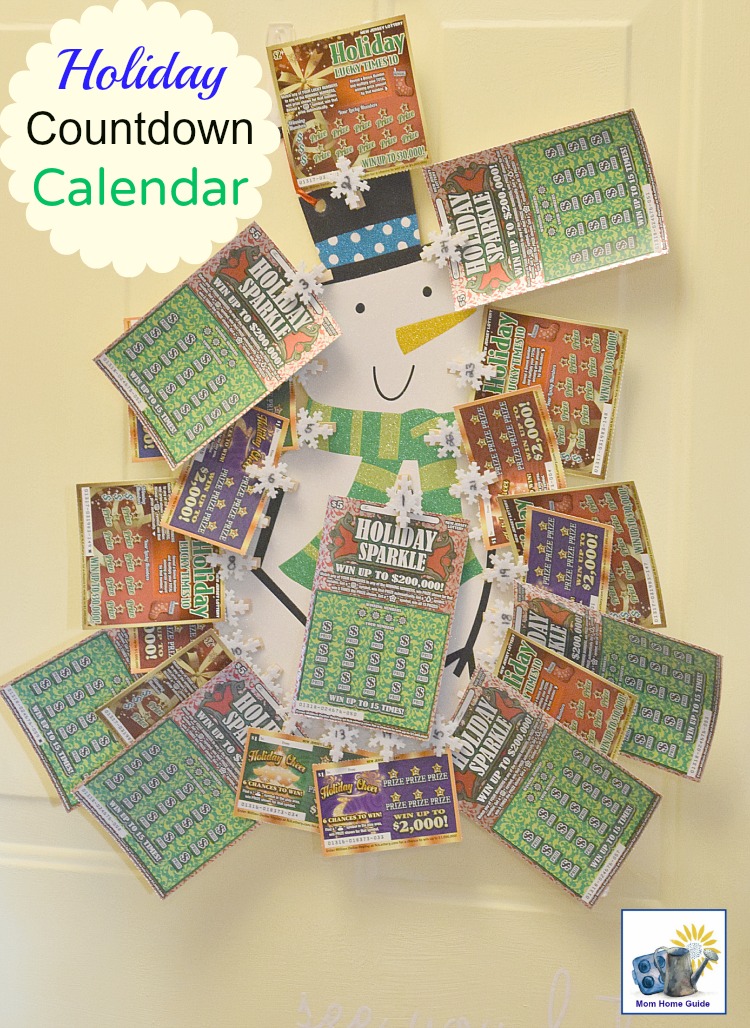 NJ lottery ticket holiday countdown calendar -- a fun countdown calendar for adults!