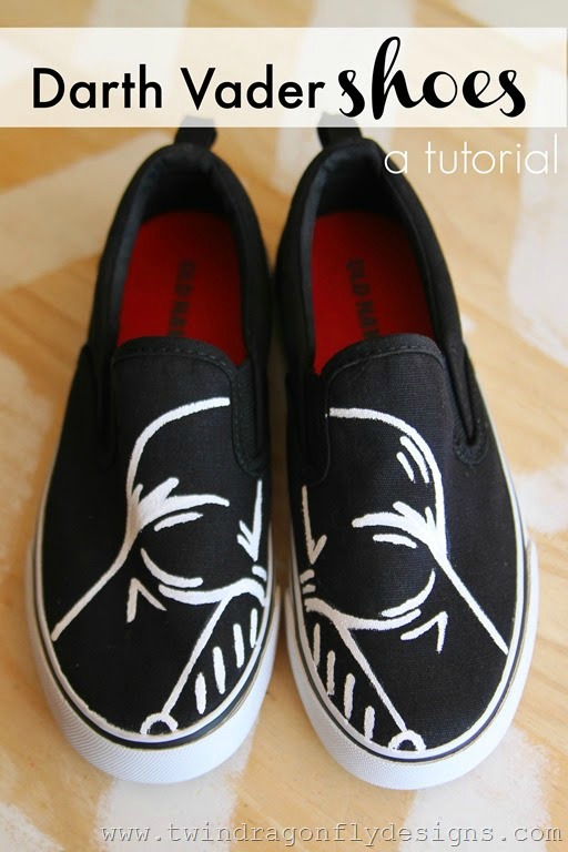 DIY Darth Vader canvas sneakers