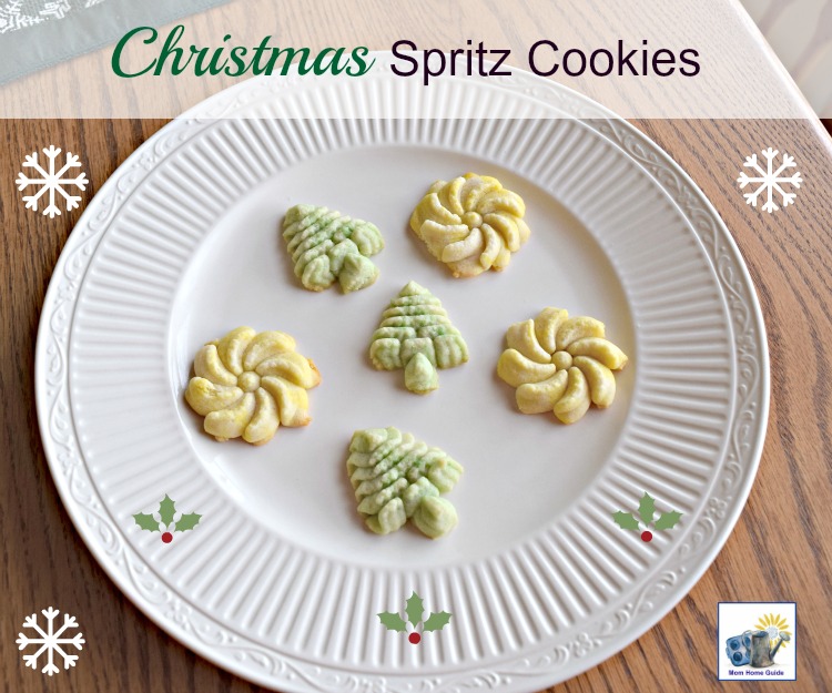 Recipe for making easy spritz cookies for Christmas!