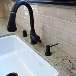 Subway tile is a classic backsplash choice for a kitchen