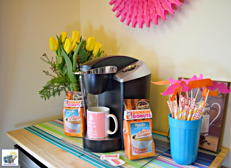 A kitchen cart makes a perfect coffee beverage station for winter entertaining