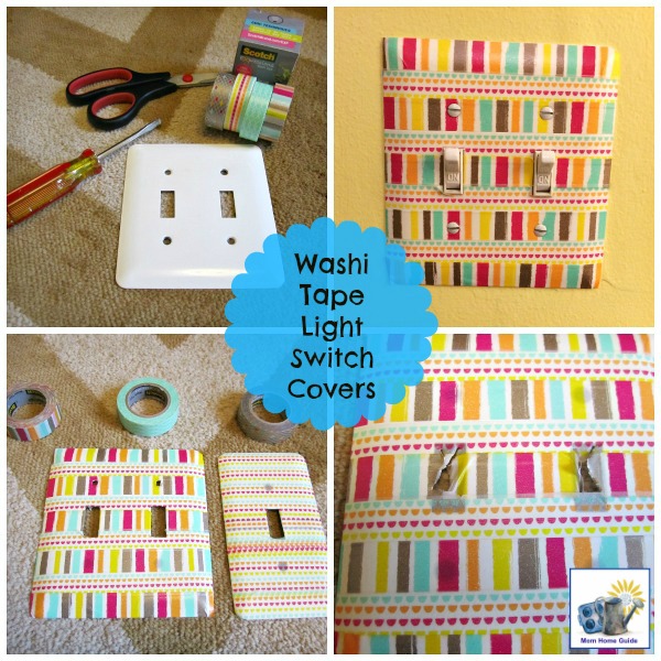 Washi tape is a fun and inexpensive way to update light switch covers