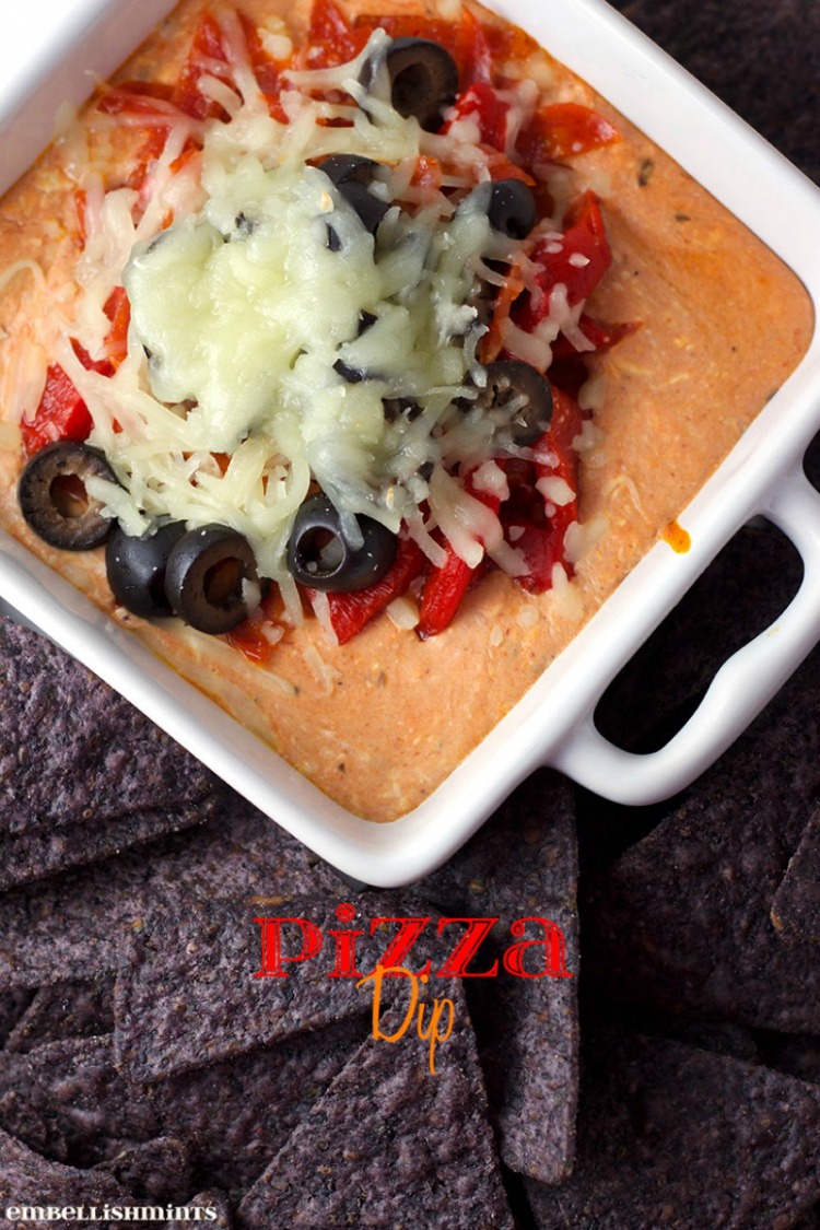This delicious pizza dip recipe would be great at any game day or Super Bowl party!