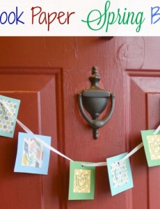 A pretty spring banner made with scrapbook paper