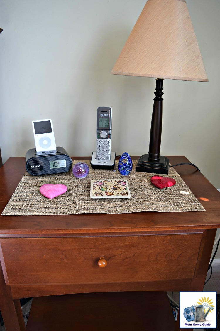 clean and organized nightstand