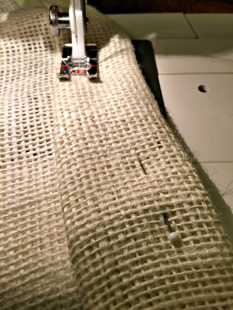 hemming burlap curtain