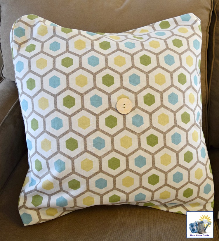 I really like the blue, yellow and green geometric print on this pillow