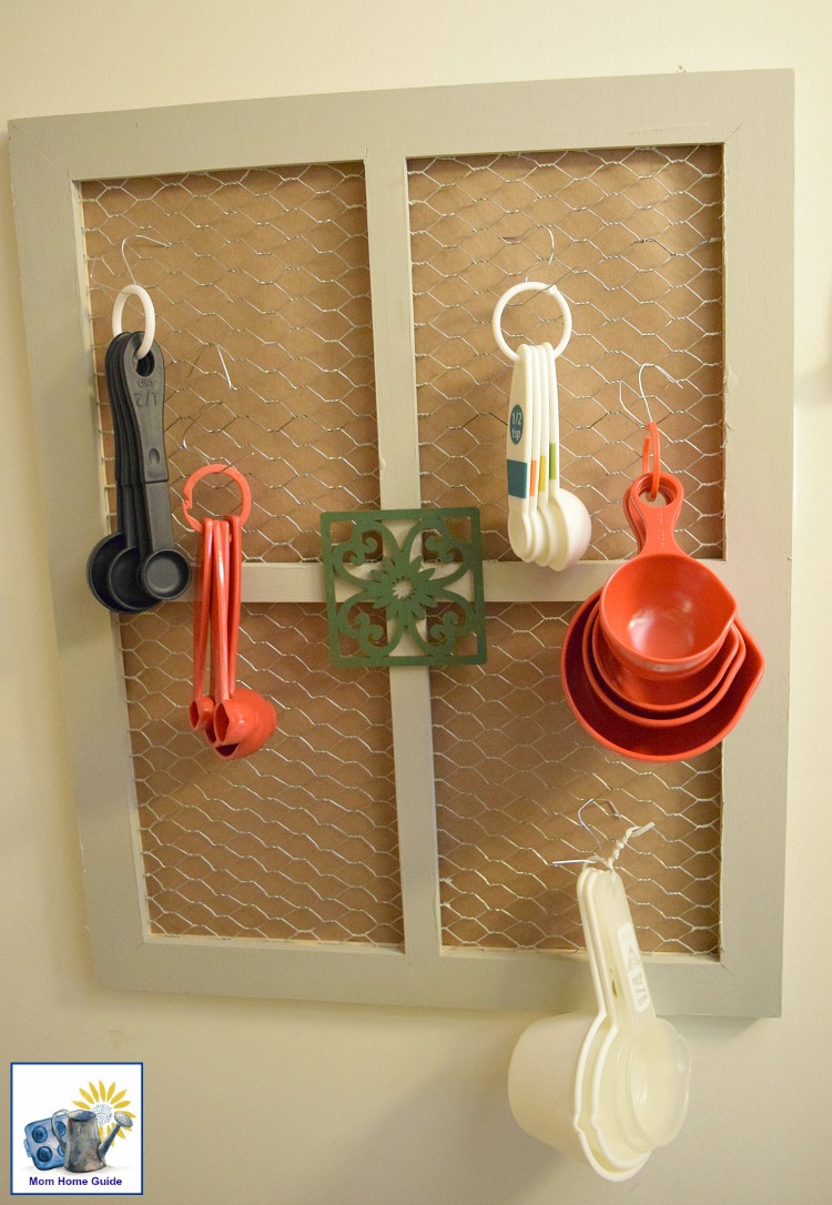 DIY Pantry organizer made from a chicken wire frame from a craft store