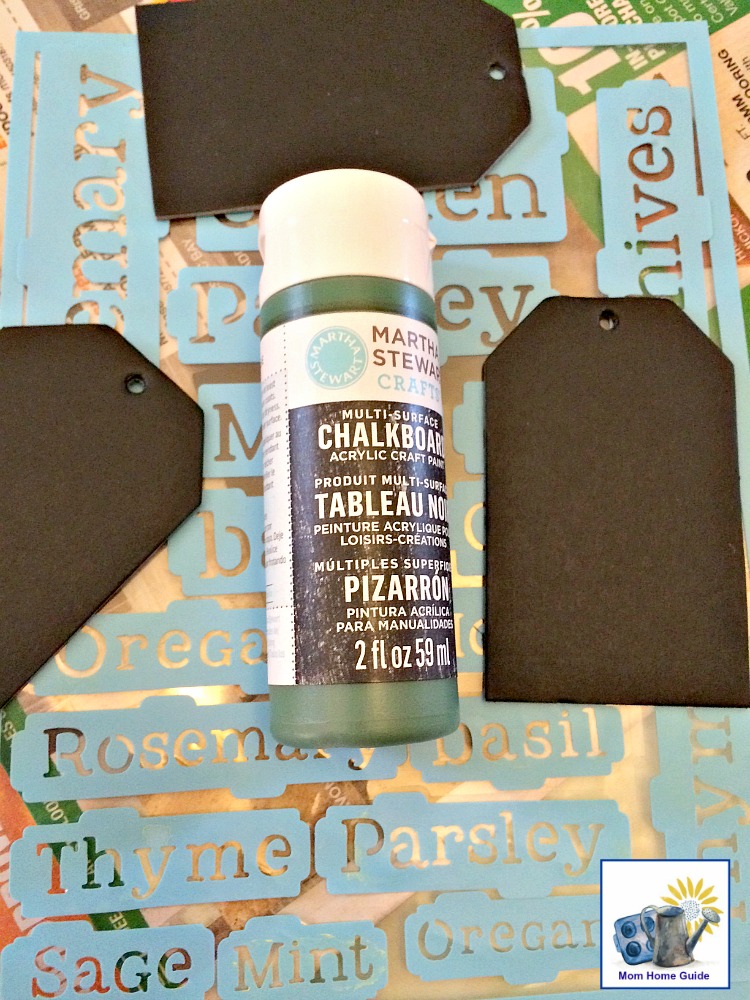 Acrylic paint and DecoArt herb stencils