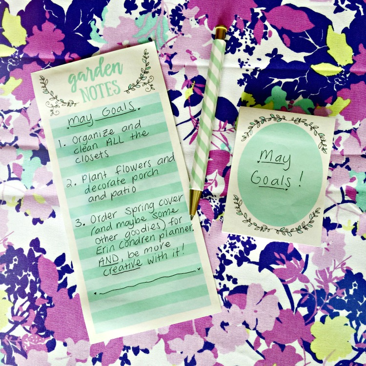 Carrie of Curly Crafty Mom's goals for May