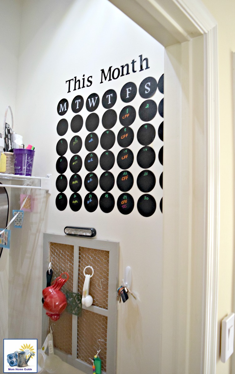 Peel and stick vinyl chalkboard wall calendar by fancy fix