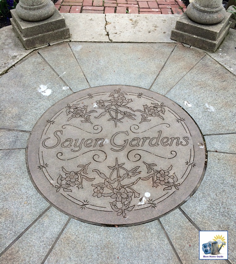 Medallion in a gazebo in Sayen Gardens in Hamilton, NJ