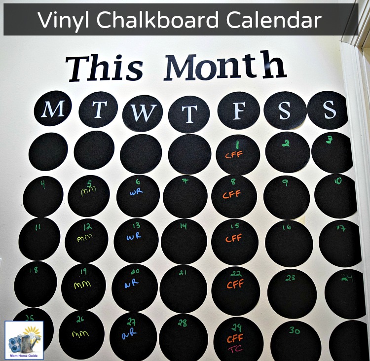 Easy to put up and use vinyl chalkboard calendar
