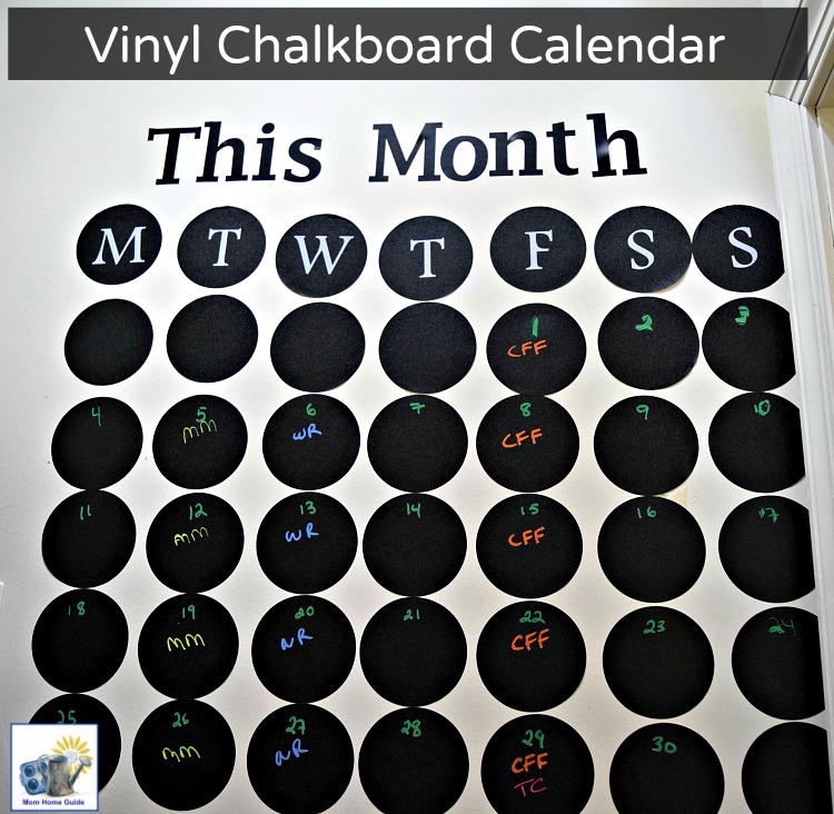 easy diy chalkboard calendar