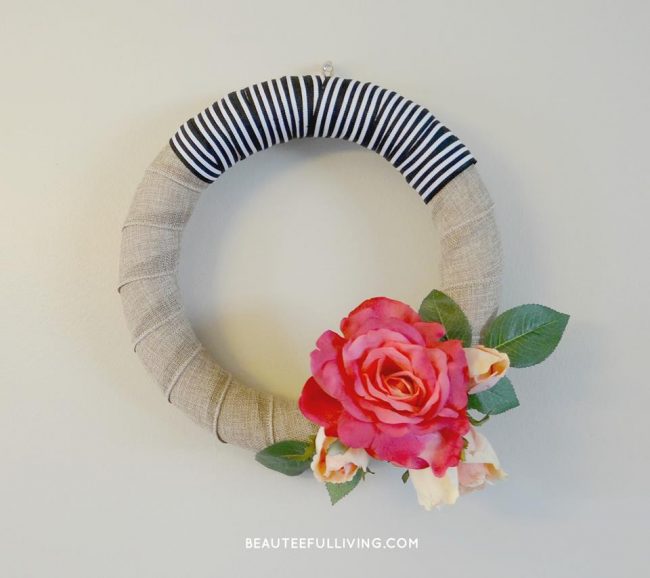 A modern rose bloom wreath by Tee of Beauteeful Living