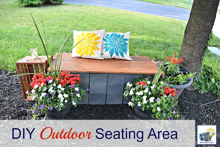 Wooden seating area online garden