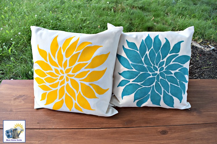 stenciled pillows from Paint-a-Pillow