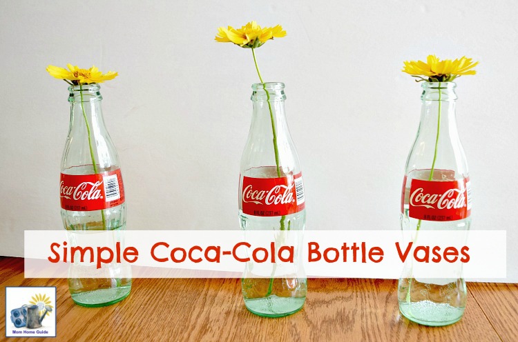 Coca-Cola bottles make really cute and sweet bud vases for summer blooms