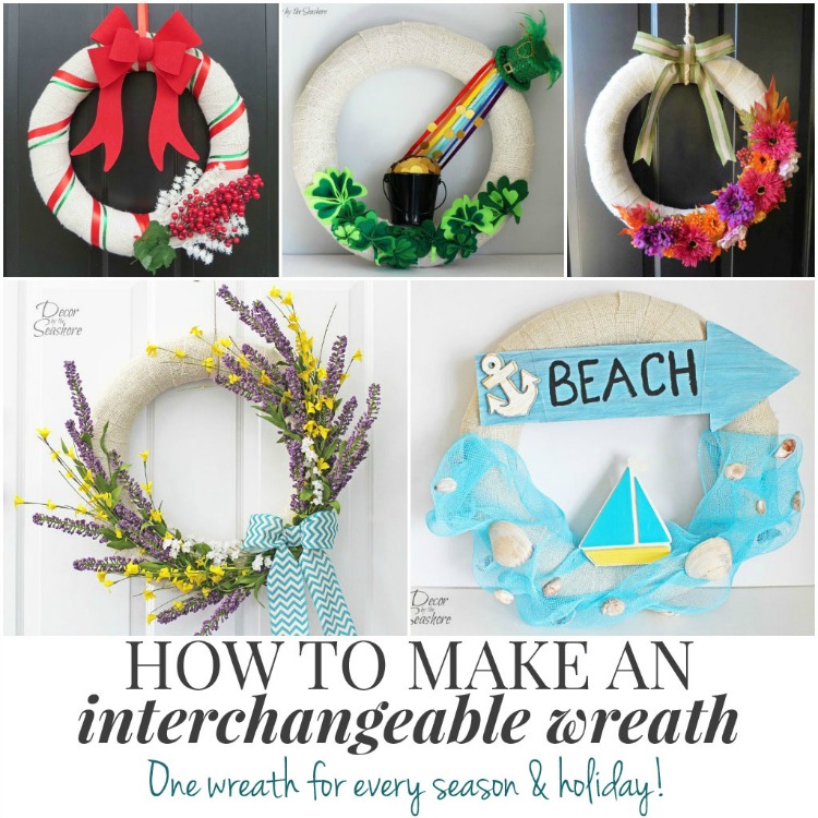 Interchangeable wreaths by Decor by the Seashore