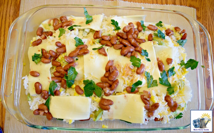 Easy cheesey rice and bean casserole