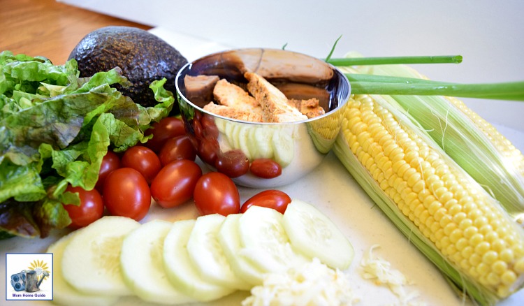 Ingredients for a southwestern tomato and avocado salad