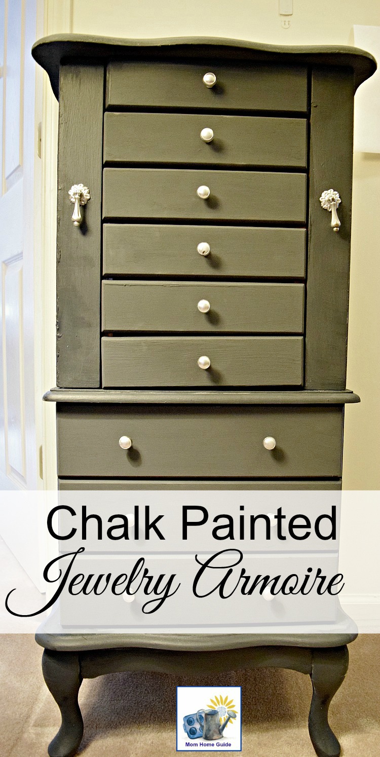 Chalk painted store jewelry armoire