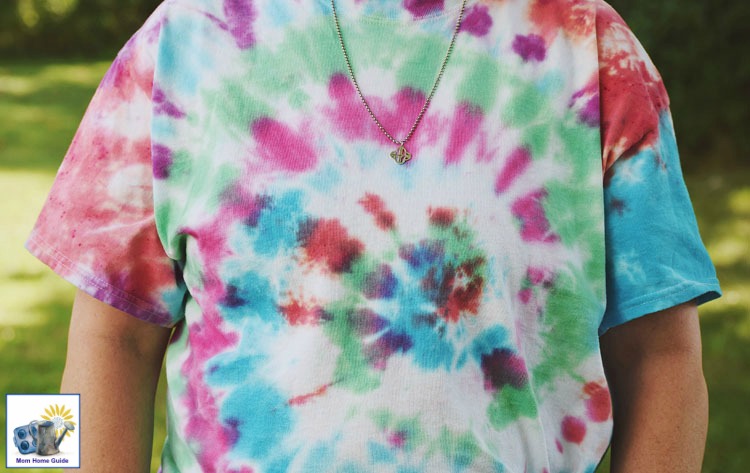 Shirt tie dyed in a swirl pattern