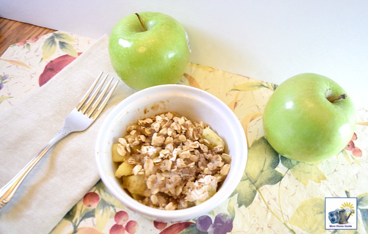 This easy and delicious apple crisp recipe can be made in minutes in the microwave!