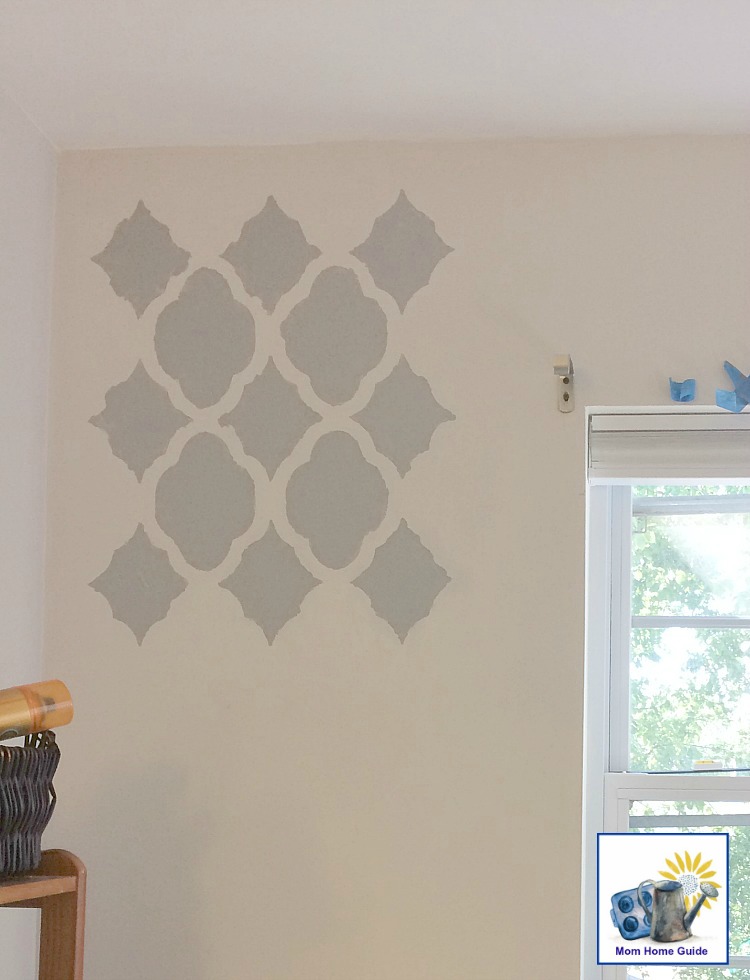 Stenciling a bathroom wall