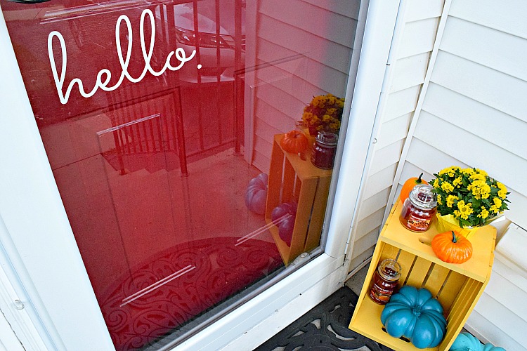 Fall decor for a small front porch