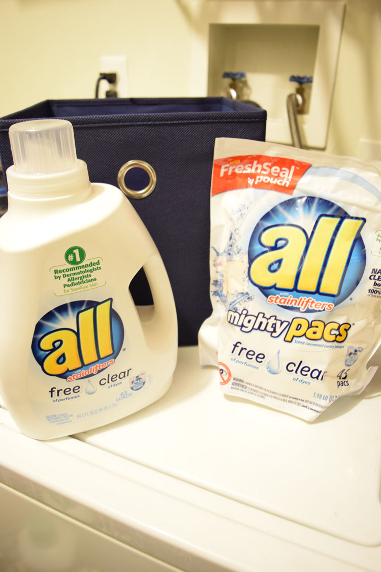 all® free clear liquid detergent and free clear mighty pacs® are great for folks with allergies