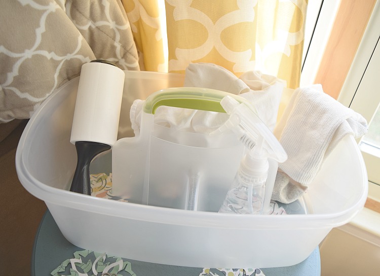 A lint roller, old T-shirt and sock are all great tools for cleaning up dust around the home