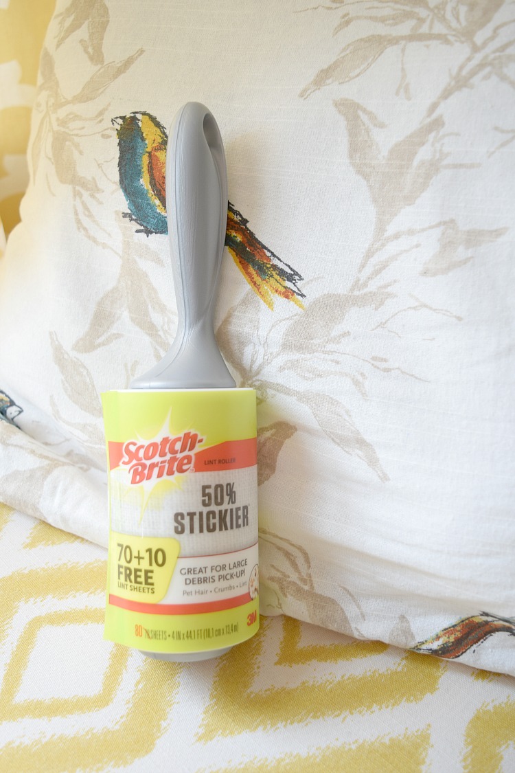 Scotch-Brite™ 50% Stickier Lint Roller is great for picking up dust and even crumbs from sofas and chairs