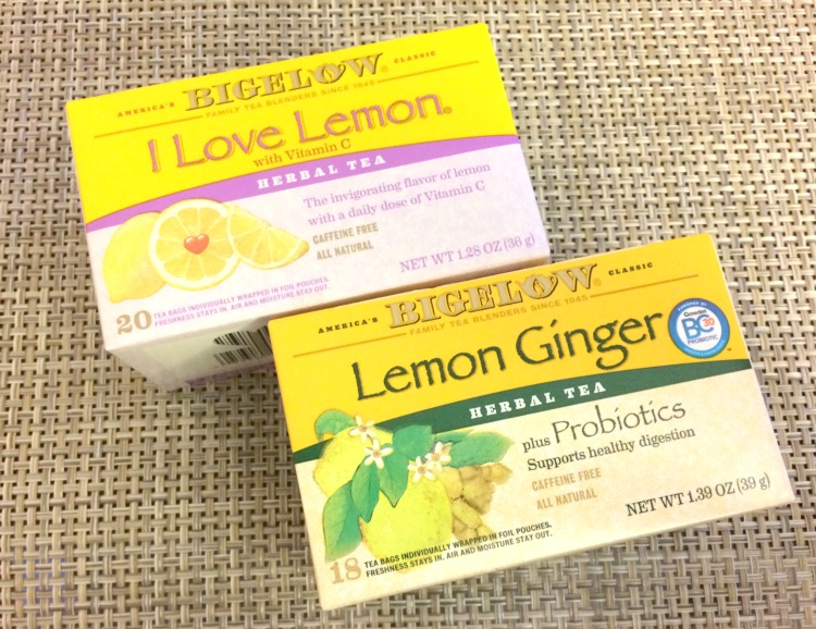 Bigelow I love Lemon and Lemon Ginger tea are both great for soothing winter ills and chills
